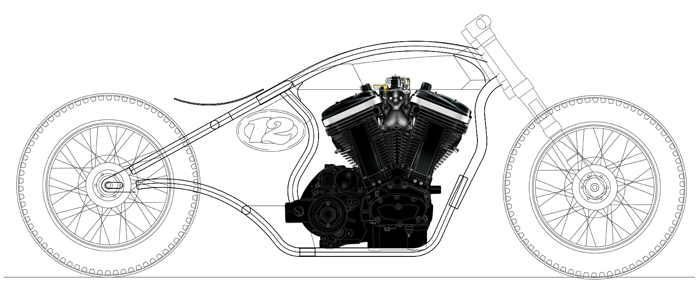 Model 12 Frame - "Sportster & Buell Crossbreed"